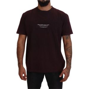 Dolce & Gabbana - Crewneck T-shirt - Bordeaux - Korte Mouwen