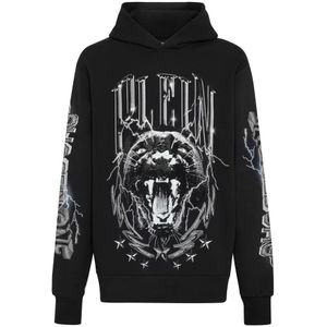 Philipp Plein, Heren, Sweatshirts & Hoodies, Zwart, Maat: 3XL Katoen,