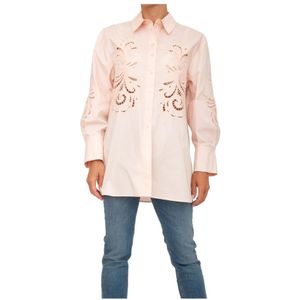 Twinset, Dames, Blouses & Shirts, Roze, Maat: XS Katoen,