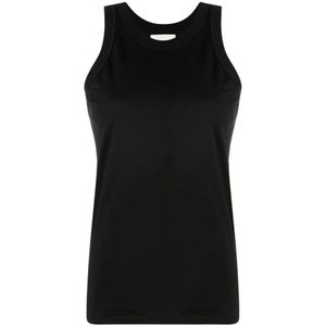 Loulou Studio, Dames, Tops, Zwart, Maat: L Katoen,