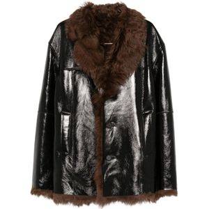 Diesel, Heren, Jassen, Zwart, Maat: L Leer,