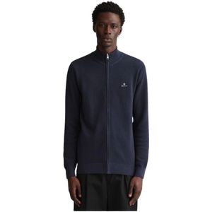 Gant, Heren, Sweatshirts & Hoodies, Blauw, Maat: 5XL Katoen,