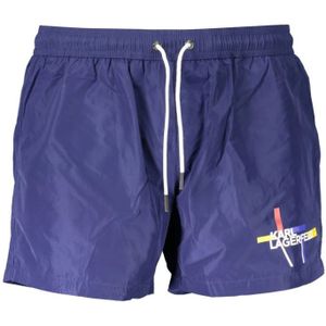 Karl Lagerfeld, Heren, Badkleding, Blauw, Maat: S Poliester,