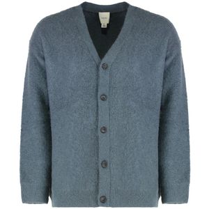 Calvin Klein - LS Brushed Alpaca Cardigan - Blauw - Effen - V-hals
