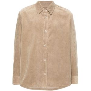 A.p.c., Heren, Overhemden, Beige, Maat: XL Corduroy,