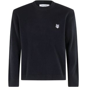 Maison Kitsuné, Heren, Truien, Zwart, Maat: S Wol,