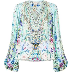 Camilla, Dames, Blouses & Shirts, Veelkleurig, Maat: S Zijde,