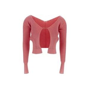 Jacquemus Pralu Longue Cardigan , Pink , Dames , Maat: M