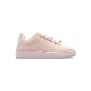 Burberry Geruite Gebreide Box sneakers , Pink , Dames , Maat: 41 EU