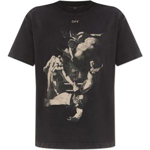 Off White, Dames, Tops, Grijs, Maat: M Katoen,