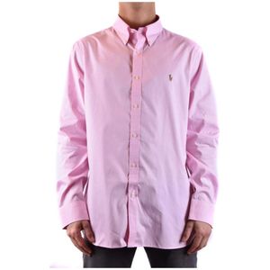 Polo Ralph Lauren, Heren, Overhemden, Roze, Maat: XL Katoen,