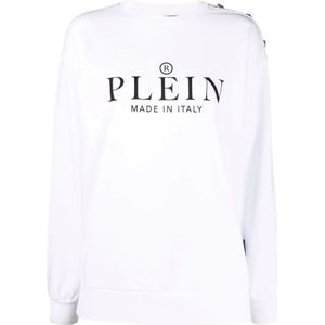 Philipp Plein, Dames, Sweatshirts & Hoodies, Wit, Maat: XS Katoen,