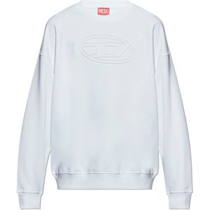 Diesel, Heren, Sweatshirts & Hoodies, Wit, Maat: L Katoen,