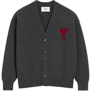 Ami Paris, Heren, Truien, Grijs, Maat: L Wol,