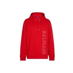 Balmain Geborduurde hoodie , Red , Heren , Maat: M