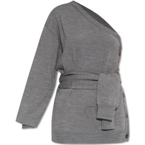 Moschino, Dames, Blouses & Shirts, Grijs, Maat: XS Wol,