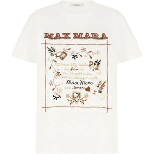 Max Mara, Dames, Tops, Wit, Maat: S Katoen,