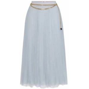 Elisabetta Franchi, Dames, Rokken, Blauw, Maat: M Tulle,