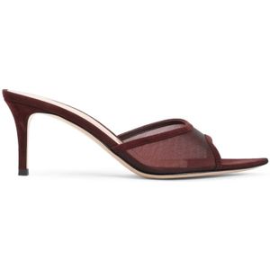 Gianvito Rossi - Heeled Mules - Rood - Suède - 7 cm Hak