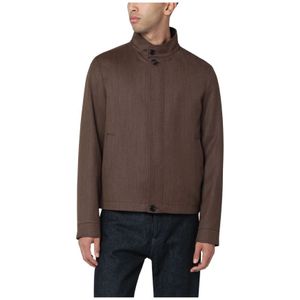 Zegna, Heren, Jassen, Bruin, Maat: XL Wol,