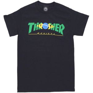 Thrasher, Heren, Tops, Zwart, Maat: L Katoen,