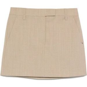 Sportmax, Dames, Rokken, Beige, Maat: S Wol,