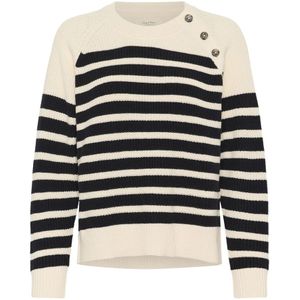 Sweater - Gestreept - Katoen - Lange Mouw - Normale Pasvorm