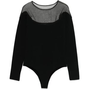 Mugler, Dames, Tops, Zwart, Maat: M Viscose,