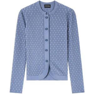 Emporio Armani, Dames, Truien, Blauw, Maat: L Viscose,