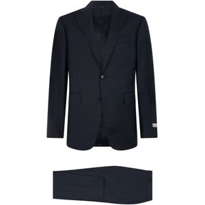 Canali, Heren, Pakken, Blauw, Maat: XL Wol,