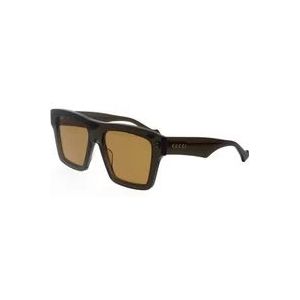 Gucci Minimalistische zonnebril Gg0962S 006 , Brown , Heren , Maat: 55 MM