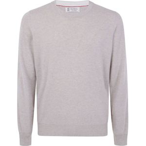 Brunello Cucinelli, Heren, Truien, Beige, Maat: XL Kasjmier,