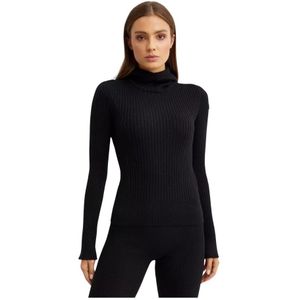 Moncler, Dames, Truien, Zwart, Maat: XS Leer,