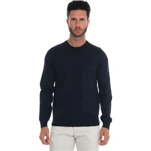 Hugo - Blauwe Sweater - Heren - Geborduurd Logo - Katoen