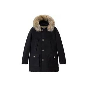 Woolrich Arctische Afneembare Bont Parka , Black , Heren , Maat: L