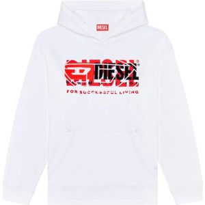 Diesel - Stijlvolle Hoodie - Wit - Katoen