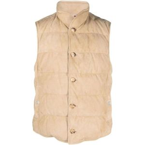 Brunello Cucinelli, Heren, Jassen, Beige, Maat: S Leer,