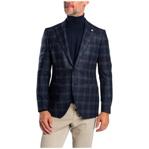 Luigi Bianchi Mantova, Heren, Jassen, Blauw, Maat: M Wol,