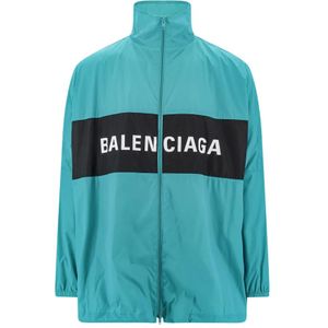 Balenciaga, Heren, Jassen, Blauw, Maat: S Nylon,