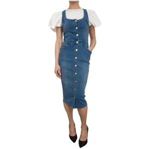 Fracomina, Dames, Jurken, Blauw, Maat: XS Denim,