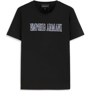 Emporio Armani, Dames, Tops, Zwart, Maat: S Jersey,