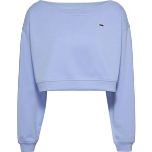 Tommy Jeans, Dames, Sweatshirts & Hoodies, Blauw, Maat: XS Katoen,