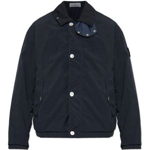 Stone Island, Heren, Jassen, Blauw, Maat: L Katoen,