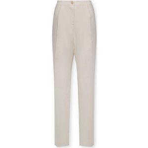 Elena Mirò, Dames, Broeken, Wit, Maat: M Linnen,
