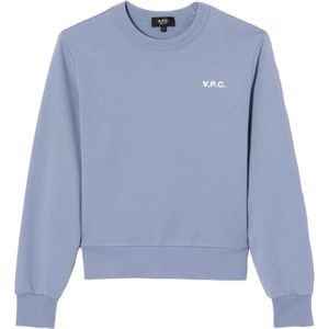 A.p.c., Dames, Sweatshirts & Hoodies, Blauw, Maat: S Velours,