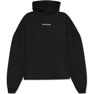 Balenciaga, Dames, Sweatshirts & Hoodies, Zwart, Maat: L Katoen,