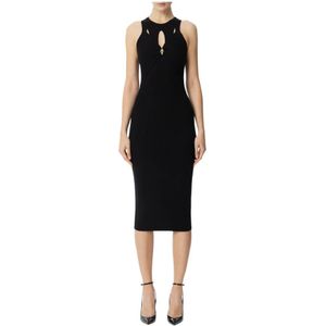 Elisabetta Franchi, Dames, Jurken, Zwart, Maat: M