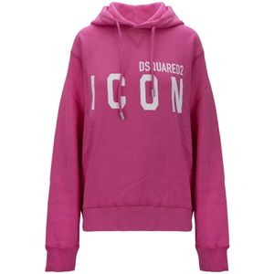 Dsquared2, Heren, Sweatshirts & Hoodies, Roze, Maat: M Katoen,