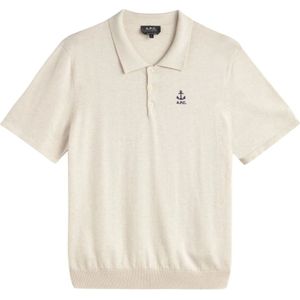 A.p.c., Heren, Tops, Beige, Maat: M Linnen,