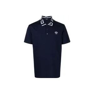 Versace Blauwe T-shirts en Polos , Blue , Heren , Maat: L